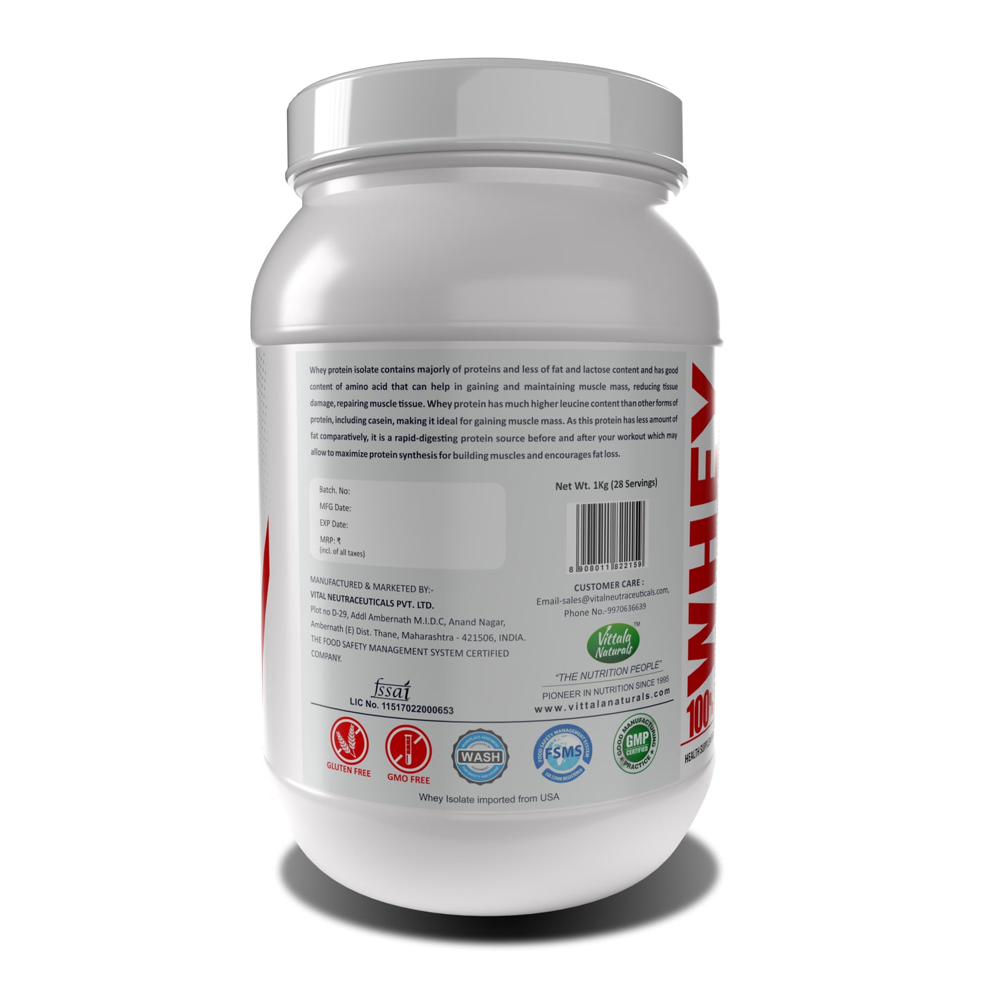 Fitwhey 100% Whey Protein, Premium Blend of Whey Protein Concentrate & Whey Protein Isolate| 25 g Protein per Serving