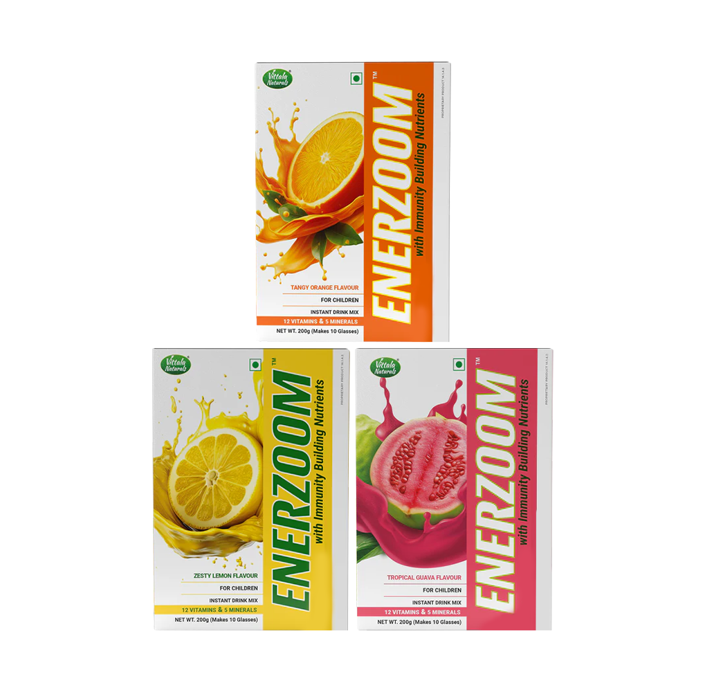 ENERZOOM Water-Based Instant Drink Mix With Immunity Building Nutrients (Combo of 3 )