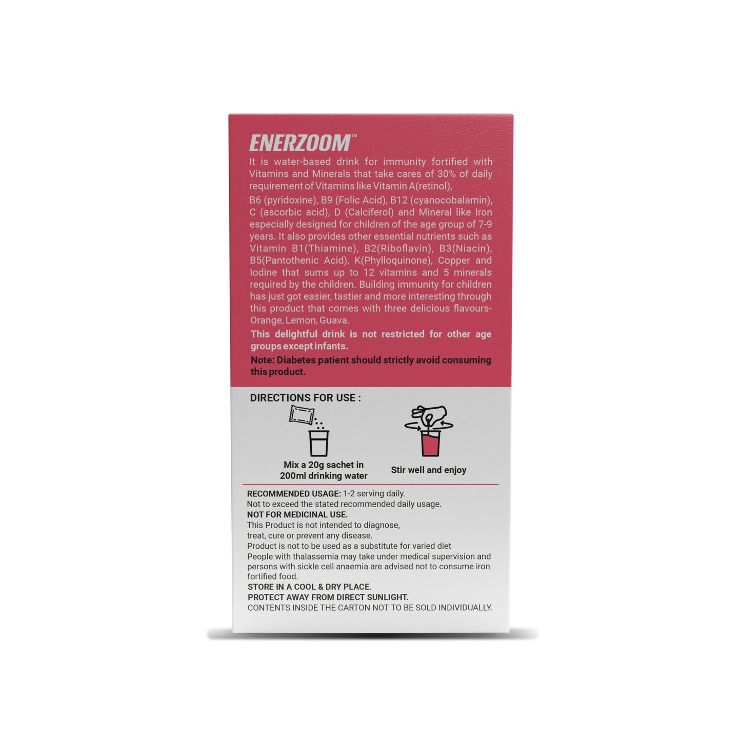 ENERZOOM Water-Based Instant Drink Mix With Immunity Building Nutrients