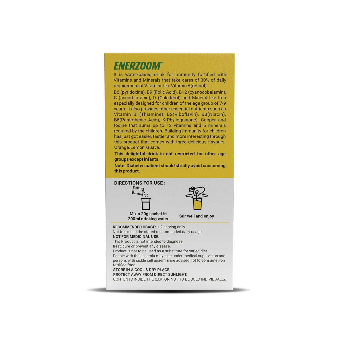 ENERZOOM Water-Based Instant Drink Mix With Immunity Building Nutrients