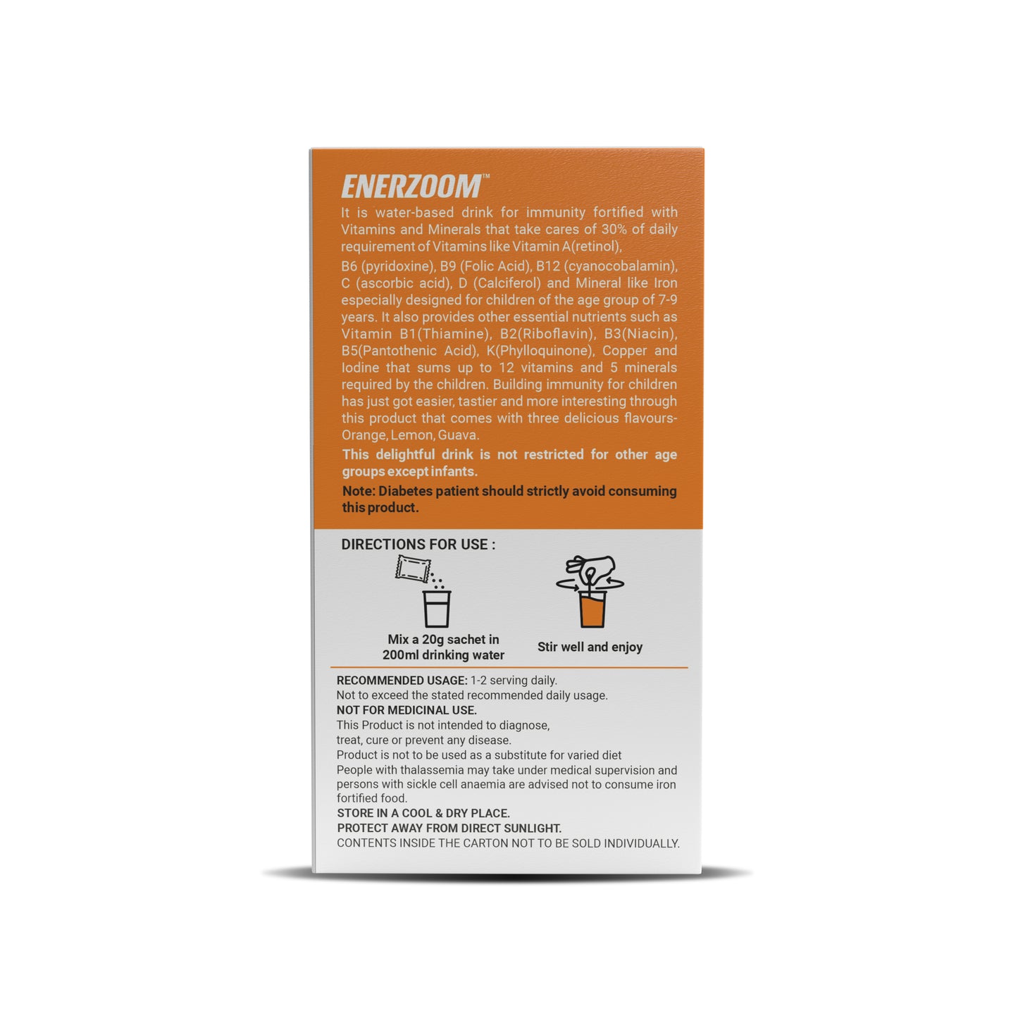 ENERZOOM Water-Based Instant Drink Mix With Immunity Building Nutrients