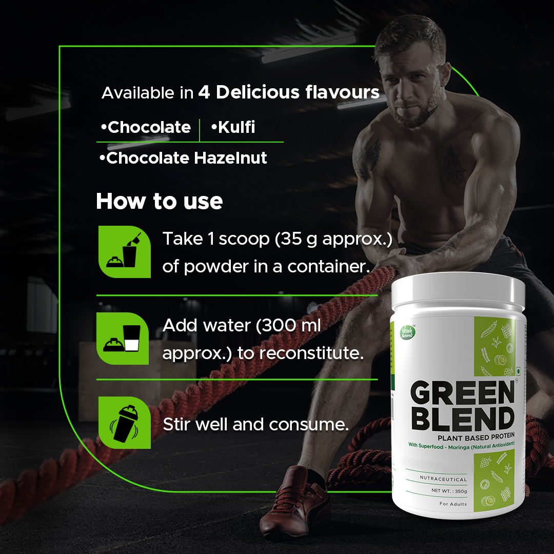 Green Blend Plant Based Protein With Multigreens And Natural Antioxidants For Weight Management