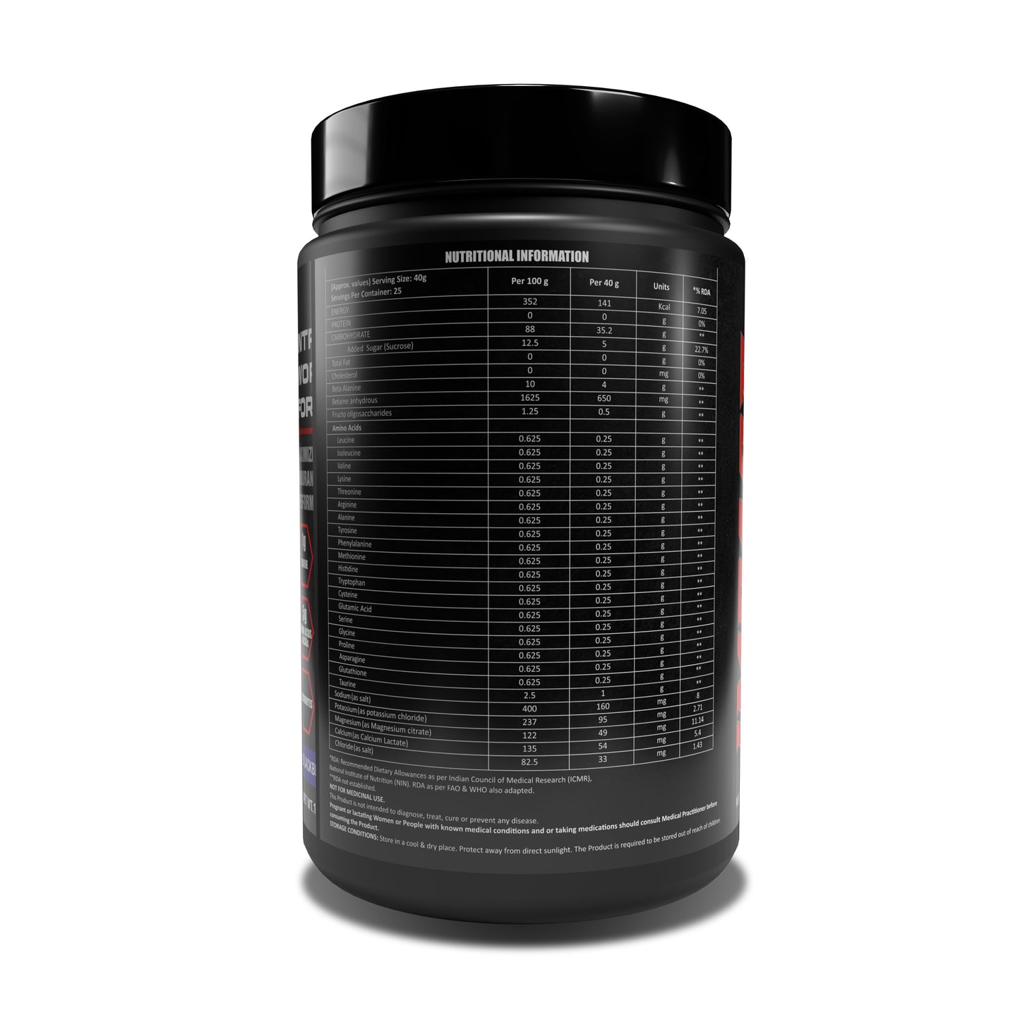 Impact Intra Workout Formula with beta alanine, taurine ,amino acids & BCAAs, electrolytes for building the muscles and enhancing the overall performance