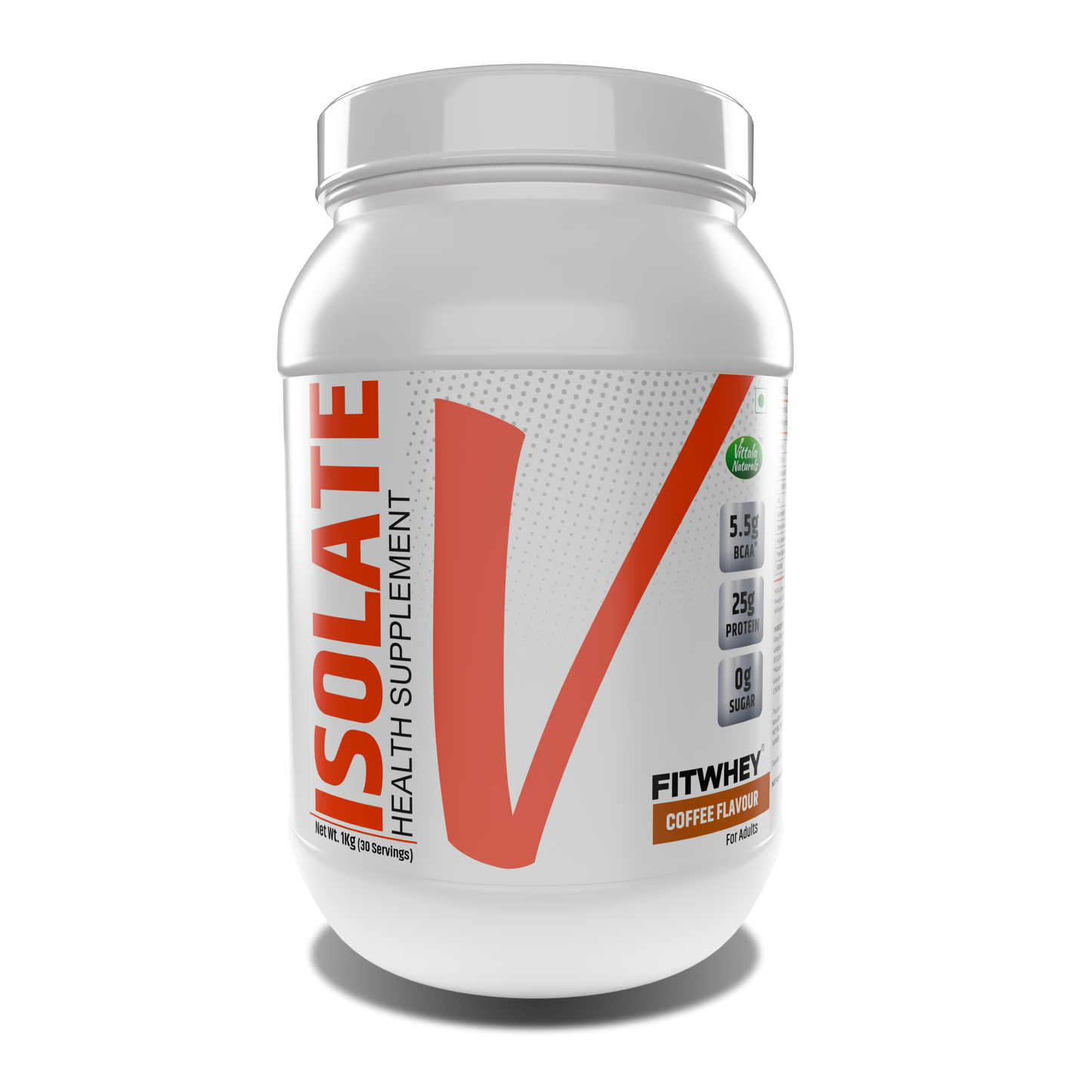 Fitwhey Isolate with 5.5g BCAA | 25g Whey Protein Isolate Per Serving | The Lightest, Tastiest Shake I Easily Palatable