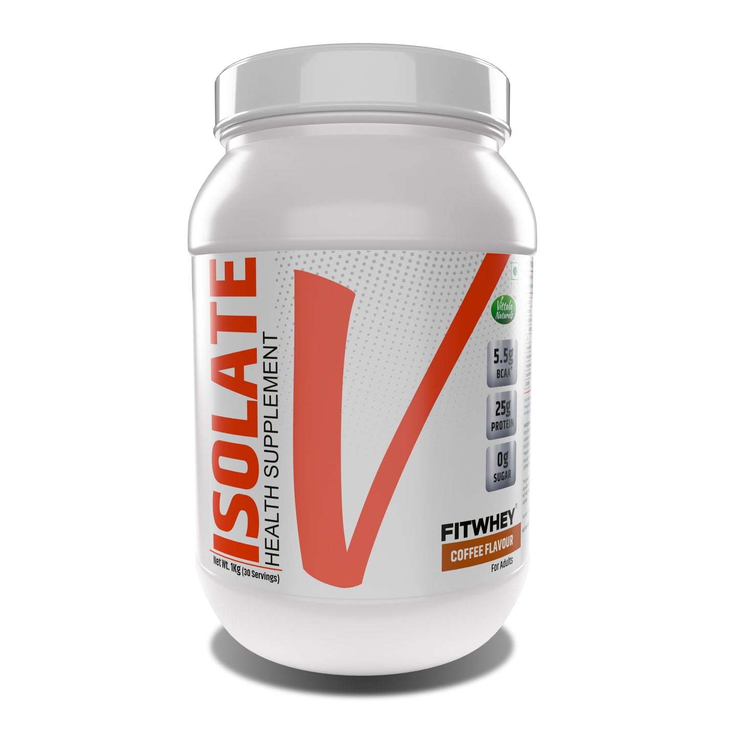 Fitwhey Isolate with 5.5g BCAA | 25g Whey Protein Isolate Per Serving | The Lightest, Tastiest Shake I Easily Palatable