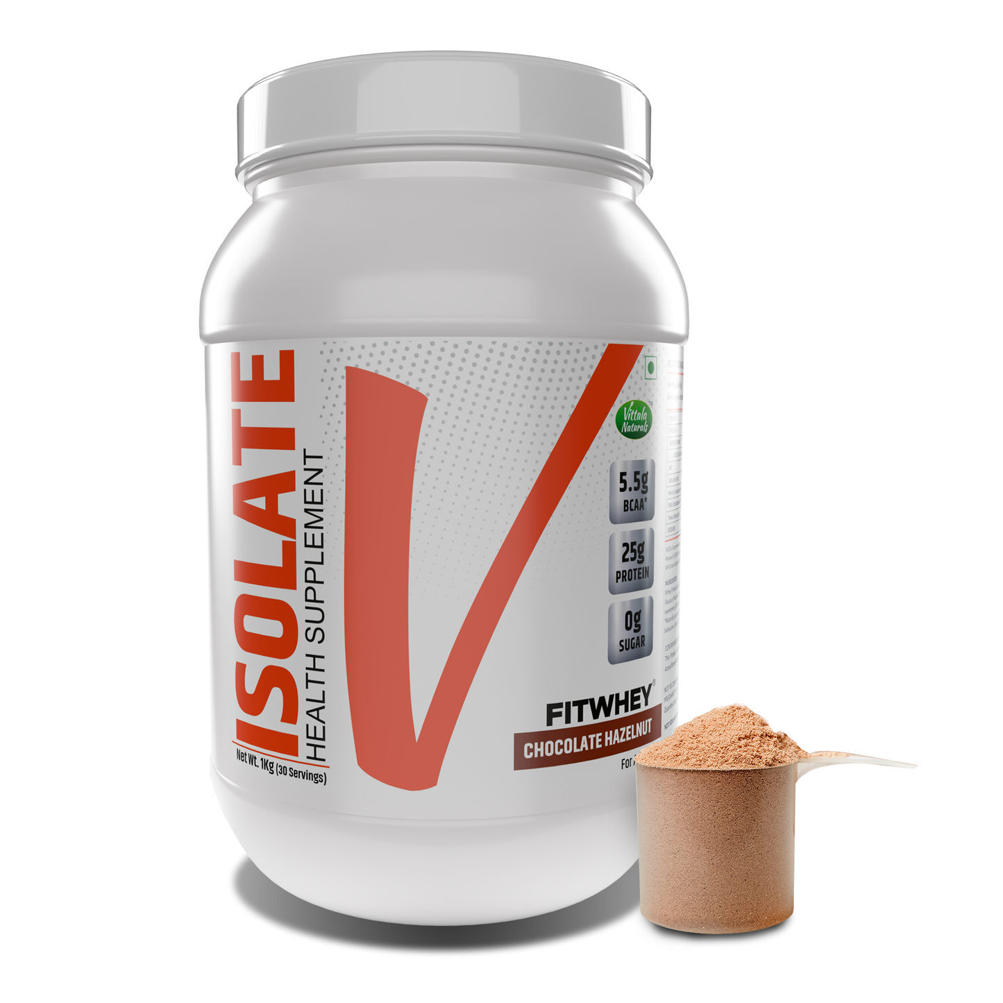 Fitwhey Isolate with 5.5g BCAA | 25g Whey Protein Isolate Per Serving | The Lightest, Tastiest Shake I Easily Palatable