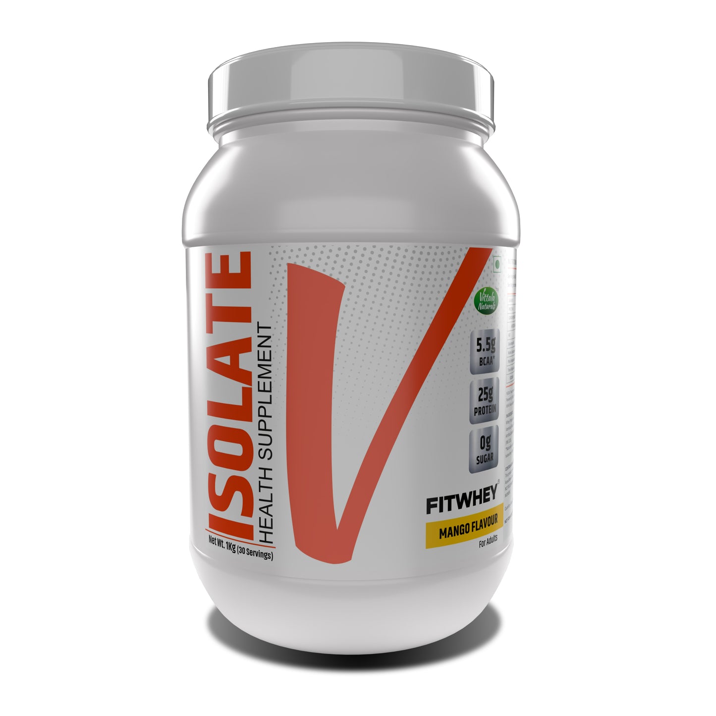 Fitwhey Isolate with 5.5g BCAA | 25g Whey Protein Isolate Per Serving | The Lightest, Tastiest Shake I Easily Palatable