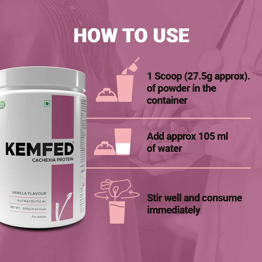 Kemfed Cachexia Protein With Multivitamins And Grape Seed Extract For Muscle, Weight And Energy Gain