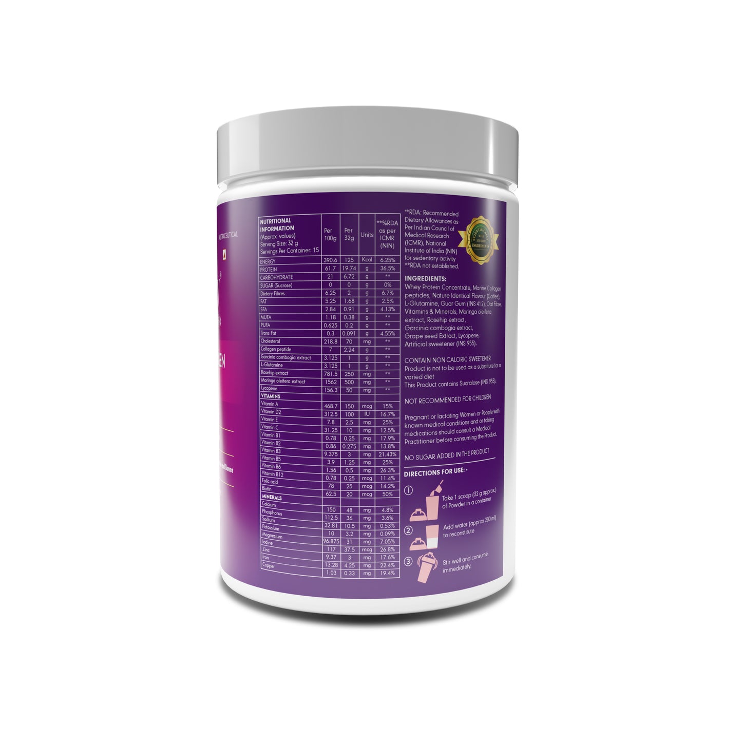 Rekhiv Women’s Protein With Collagen Peptides & Multivitamins For Weight Management, Healthy Skin & Hair