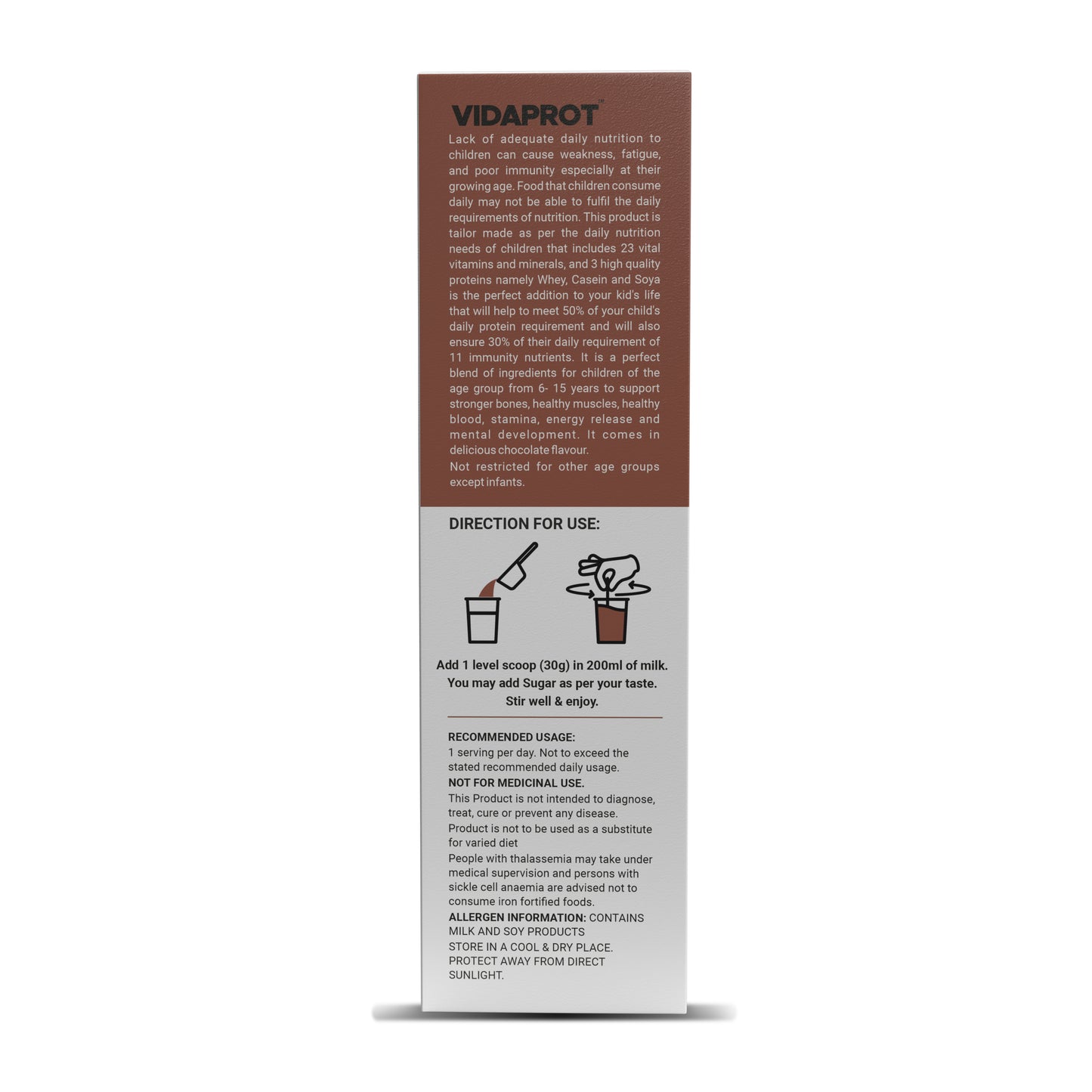Vidaprot Triple Protein Rich Drink Mix Powder For Children With 23 Vital Vitamins And Minerals