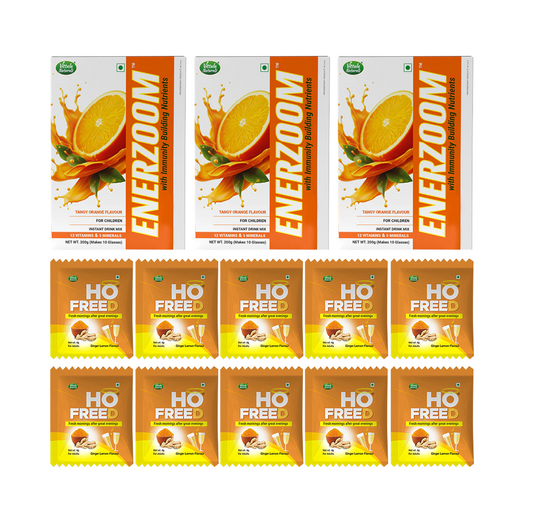 Combo Of Enerzoom Instant Drink Mix (3 Box) + Hofreed Detox Drink (Pack of 10)