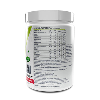 "Fitwhey EAA (Essential Amino Acids) - BCAA (Leucine, Isoleucine, Valine 2:1:1), Pre Workout - Lychee flavor | 62 servings  "