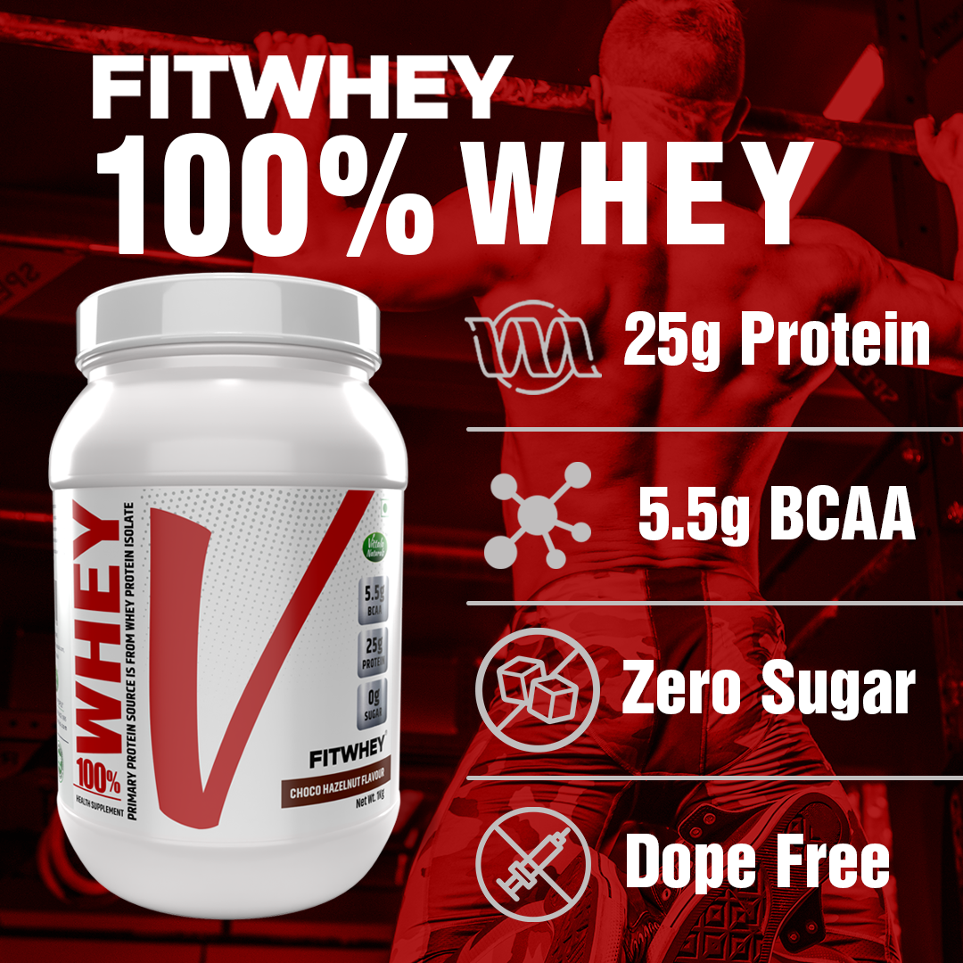 Fitwhey 100% Whey Protein, Premium Blend of Whey Protein Concentrate & Whey Protein Isolate| 25 g Protein per Serving