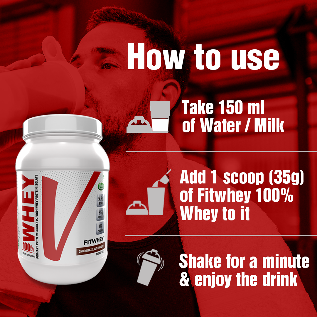 Fitwhey 100% Whey Protein, Premium Blend of Whey Protein Concentrate & Whey Protein Isolate| 25 g Protein per Serving