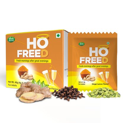 Hofreed Anti Hangover & Detox Drink - Ginger Lemon Flavor | Promotes Relief from Acidity, Headache & Nausea