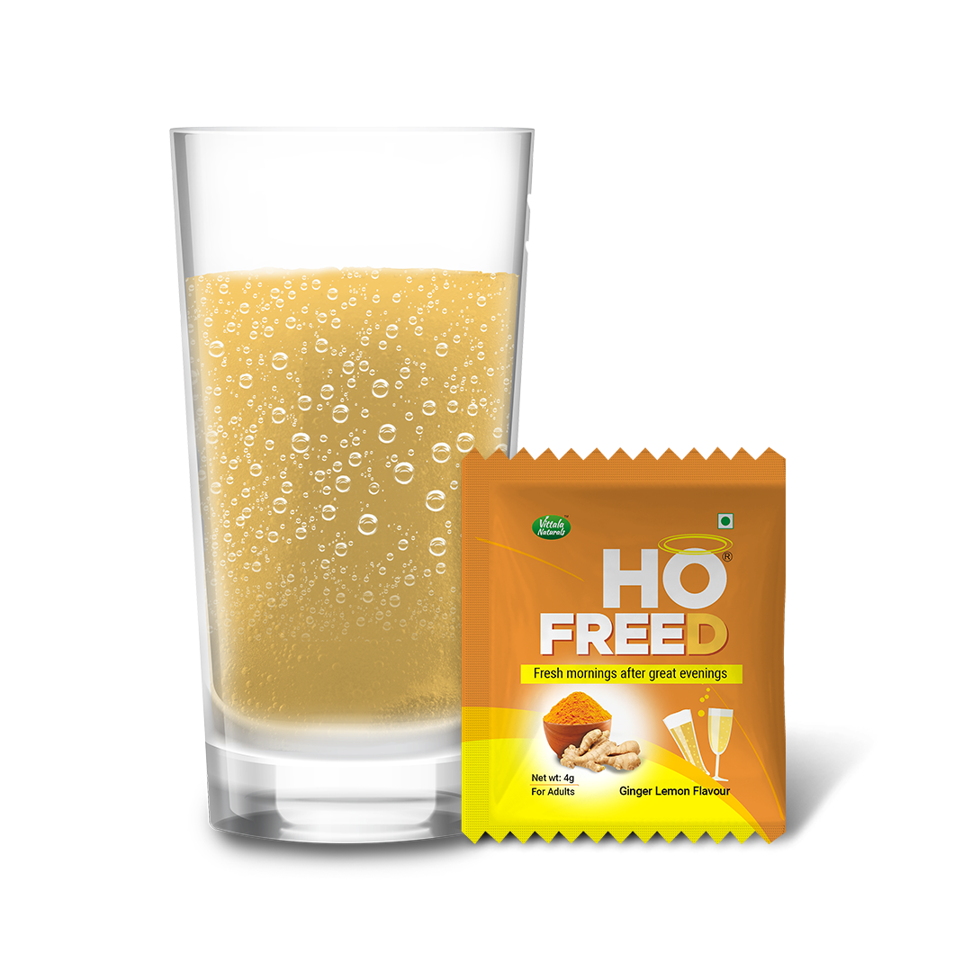 Hofreed Anti Hangover & Detox Drink - Ginger Lemon Flavor | Promotes Relief from Acidity, Headache & Nausea