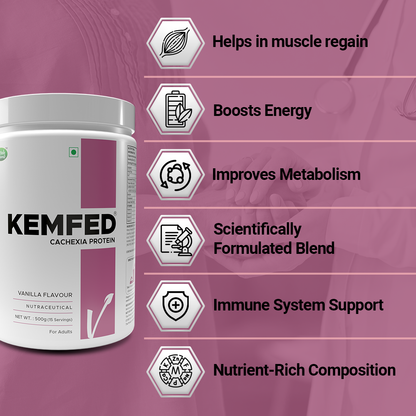 Kemfed Cachexia Protein With Multivitamins And Grape Seed Extract For Muscle, Weight And Energy Gain