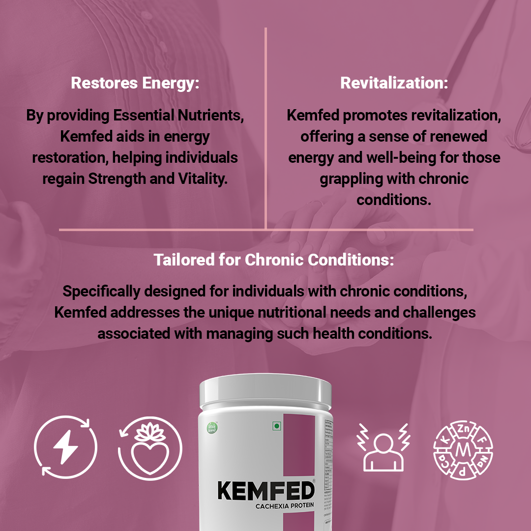 Kemfed Cachexia Protein With Multivitamins And Grape Seed Extract For Muscle, Weight And Energy Gain