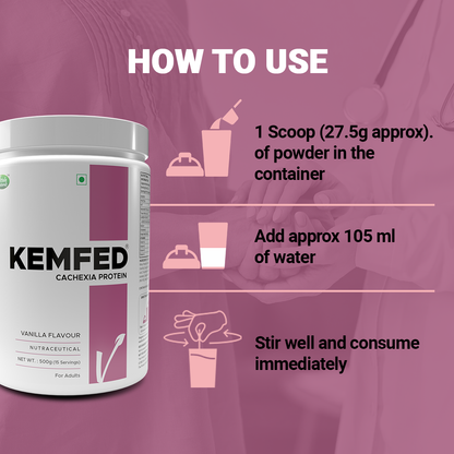 Kemfed Cachexia Protein With Multivitamins And Grape Seed Extract For Muscle, Weight And Energy Gain