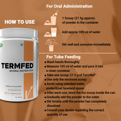 Termfed - Enteral Protein Food With Multivitamins And Multi Minerals To Provide Nutritional Support For Terminally Ill patients.