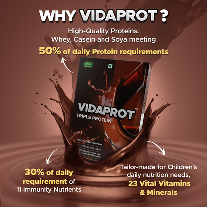 Vidaprot Triple Protein Rich Drink Mix Powder For Children With 23 Vital Vitamins And Minerals